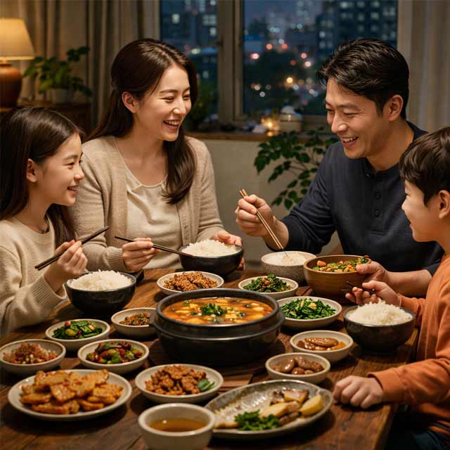 가족과 함께 식사