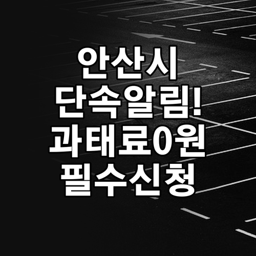 안산시 주정차단속 문자 서비스 신청하..