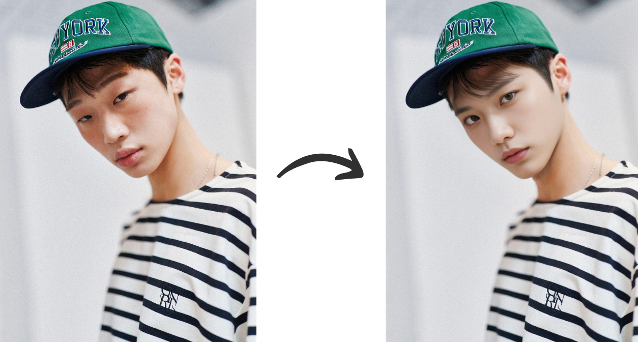 피팅 모델 AI 드랩아트 모델 얼굴 변경 기능 - 남성