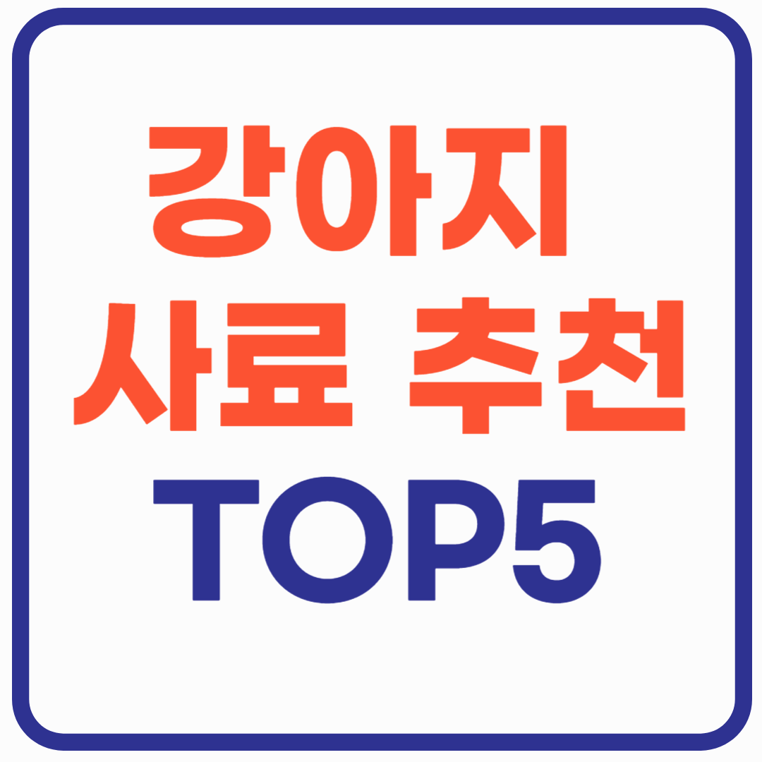 강아지 사료 추천 TOP5