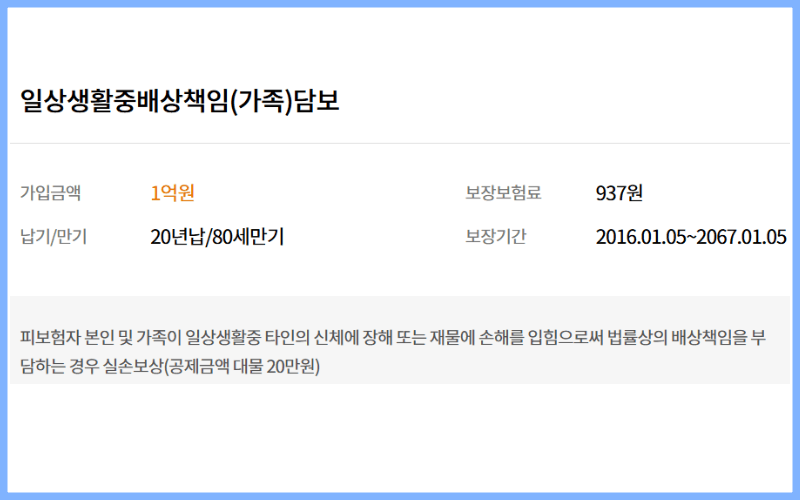 운전자보험-일상생활배상책임보험-가입