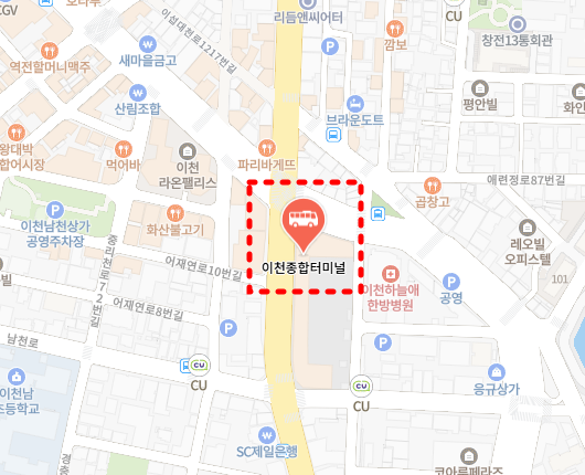 이천고속버스터미널 위치-지도