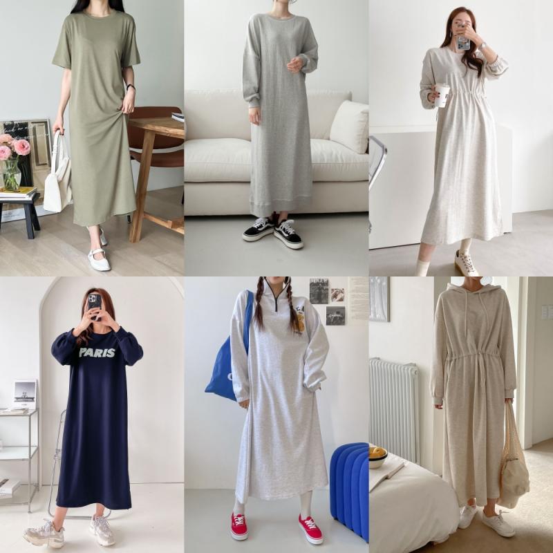 봄 여름 롱 홈드레스 홈원피스 빅사이즈 여자 가을 겨울 면 원피스 77
