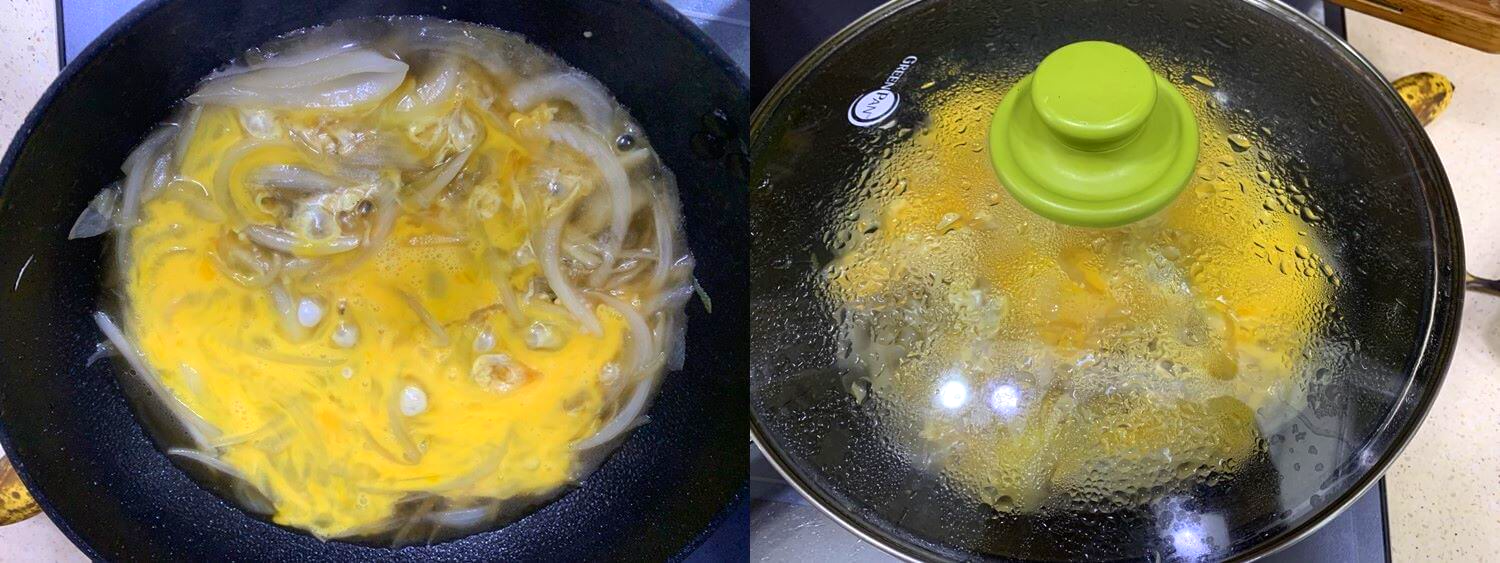 계란덮밥-계란넣고 익히기