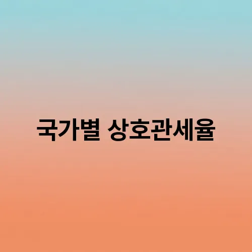 국가별 상호관세율