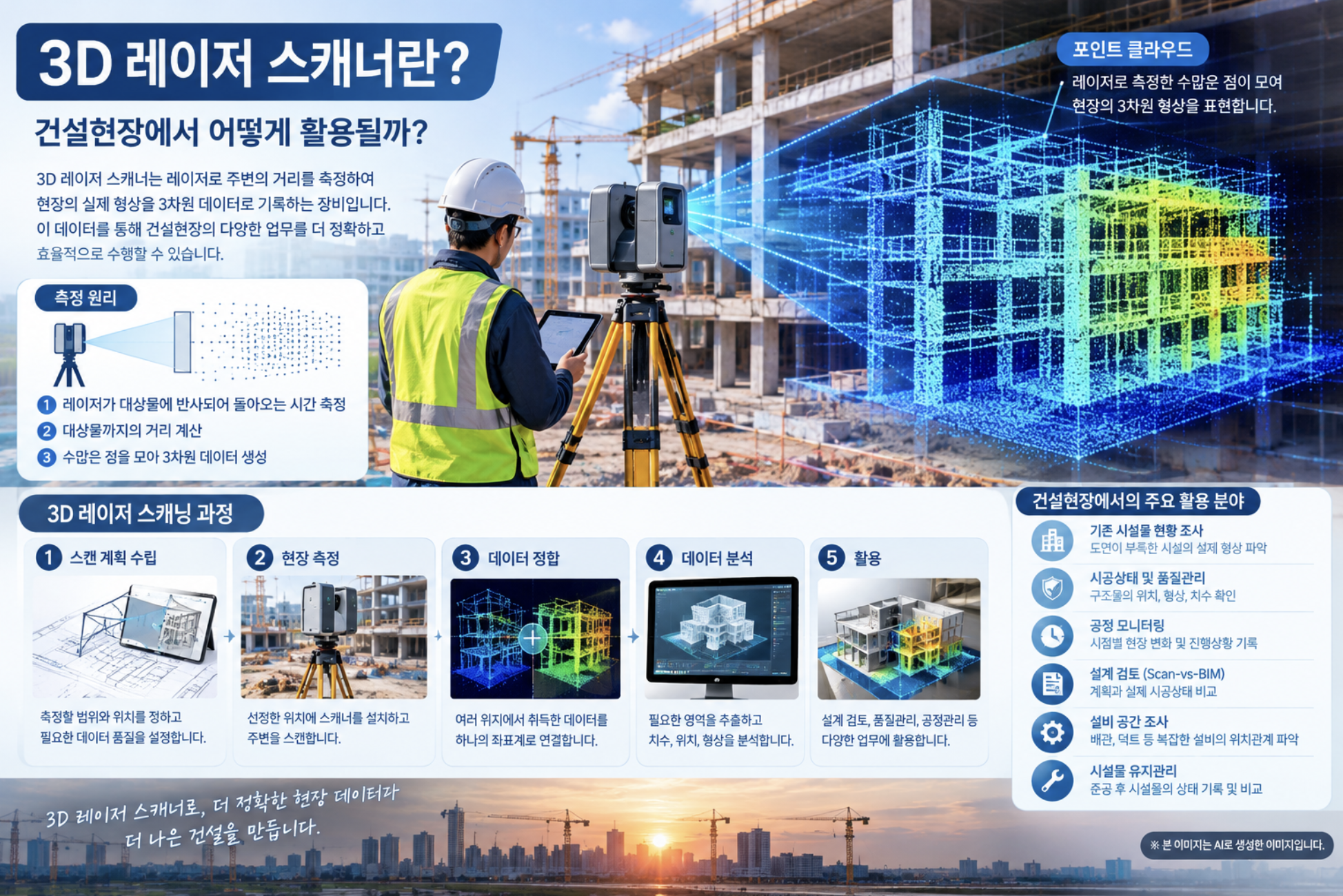 3D 레이저 스캐너란 무엇인가? 건설현장 활용 방법과 실무상 주의점