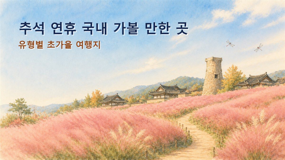 추석 연휴 국내 가볼 만한 곳 유형별 초가을 여행지 안내