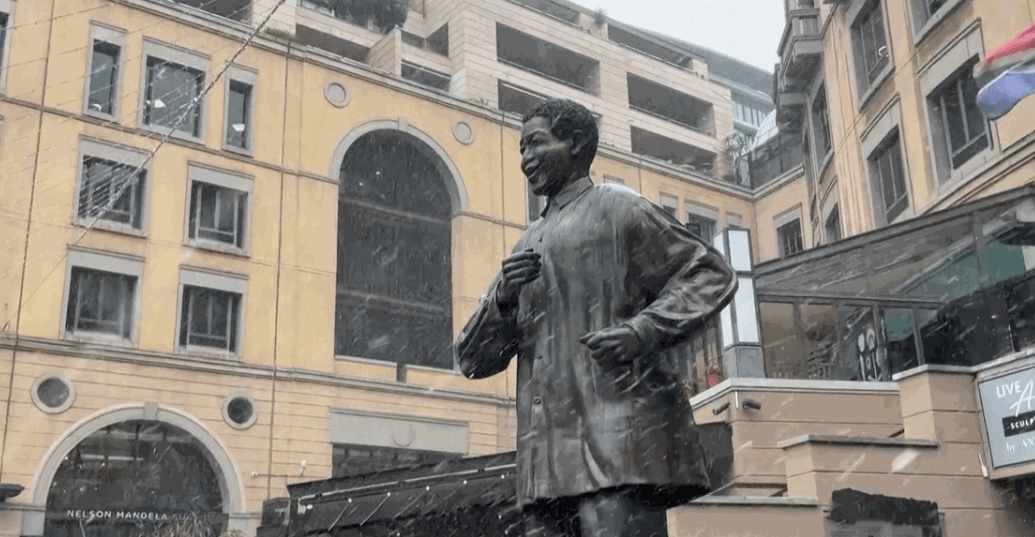 남아공 요하네스버그에 눈이 내리고 있는 장면