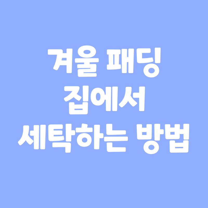 겨울 패딩 집에서 세탁하는 방법 썸네일