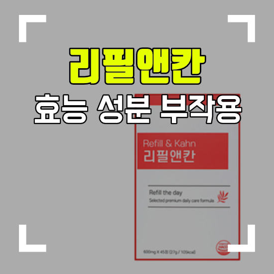 리필앤칸 부작용 성분 효능