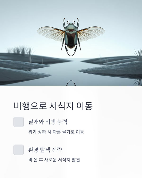 날개와 비행 능력: 물가를 넘어 새로운 서식지로