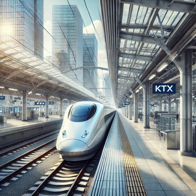서울역에서 출발하는 KTX 전경