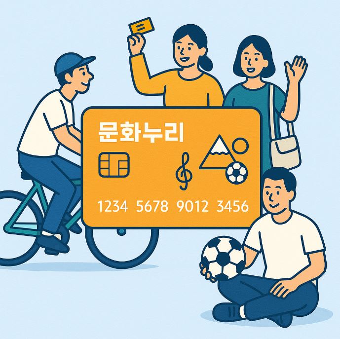 문화누리카드 혜택을 받고 좋아하는 사람들 이미지
