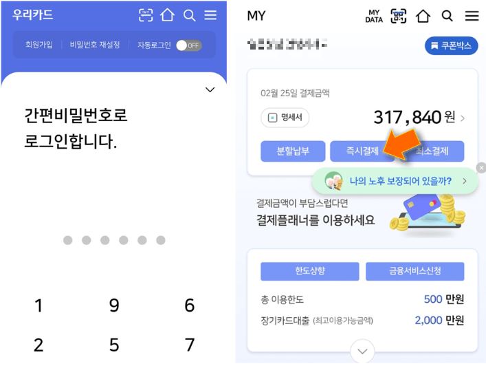 비밀번호-입력-후-즉시결제-누르기