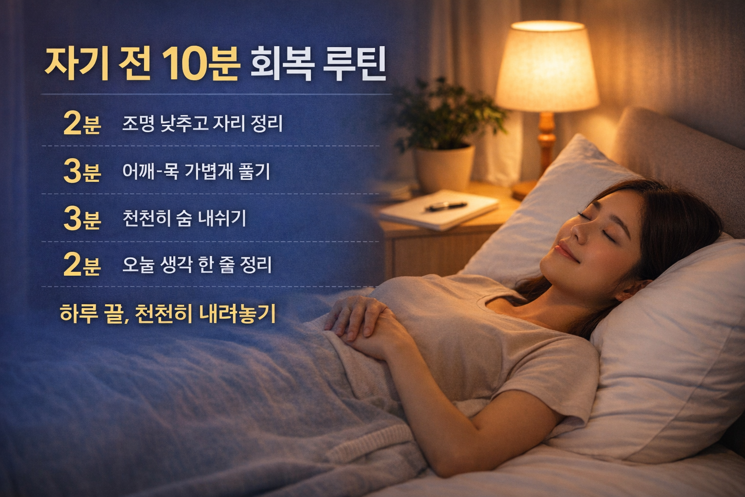 하루 끝 피로가 남지 않게 정리하는 방법, 자기 전 10분 회복 루틴의 힘