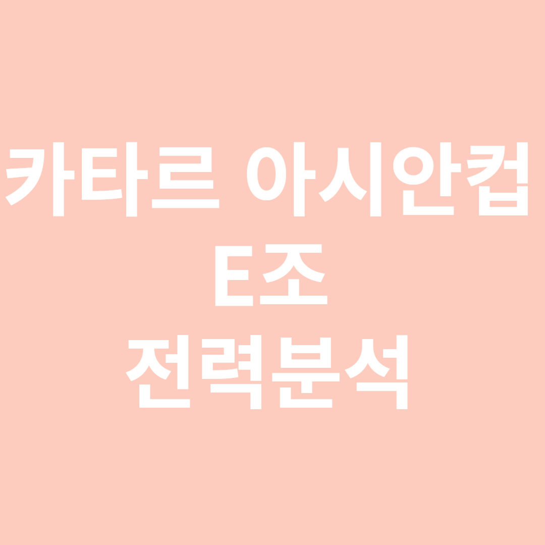 2023 카타르 아시안컵 E조 전력분석