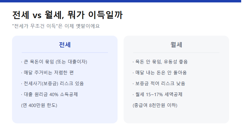 전세 vs 월세, 뭐가 이득일까