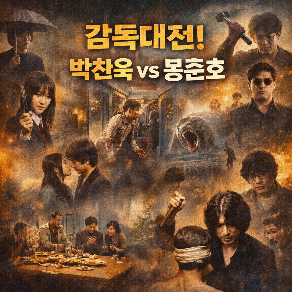 박찬욱 감독과 봉준호 감독의 대표작 혼합 이미지