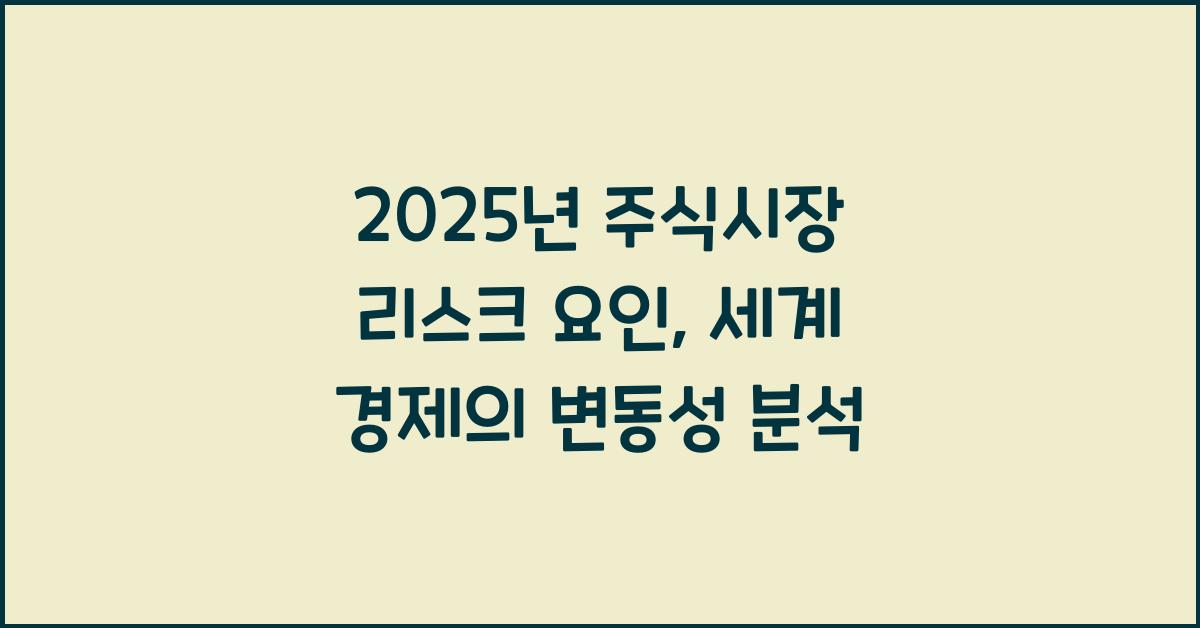 2025년 주식시장 리스크 요인