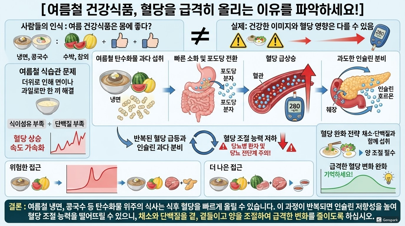 여름철 건강식이 혈당을 올리는 이유
