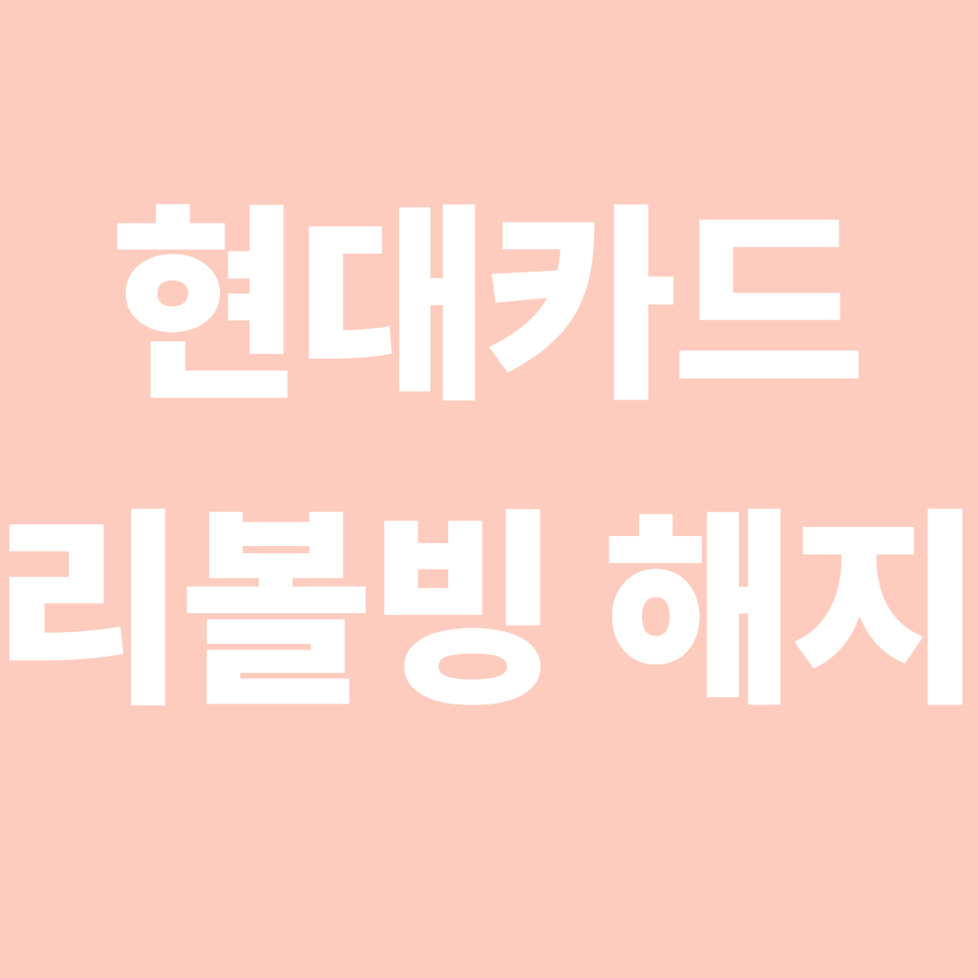 현대카드 리볼빙 해지