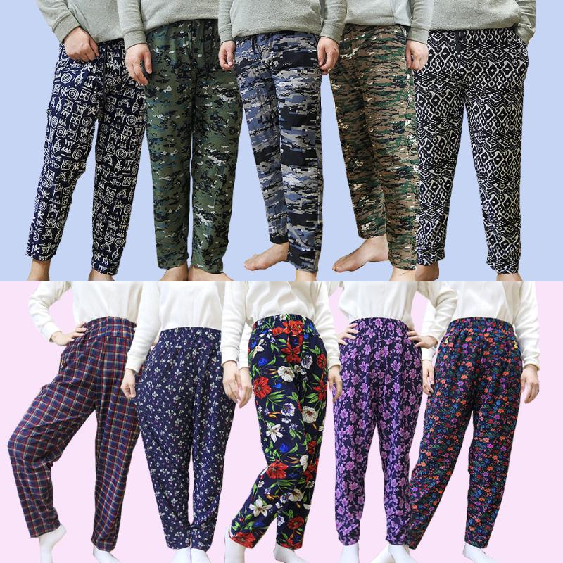 몸빼바지 기모 꽃무늬 얼룩이 남성 여성 겨울 작업복 바지