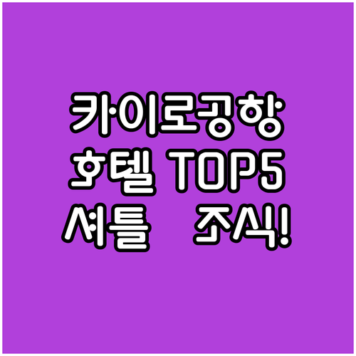 카이로 공항 근처 호텔 추천 5곳 비..