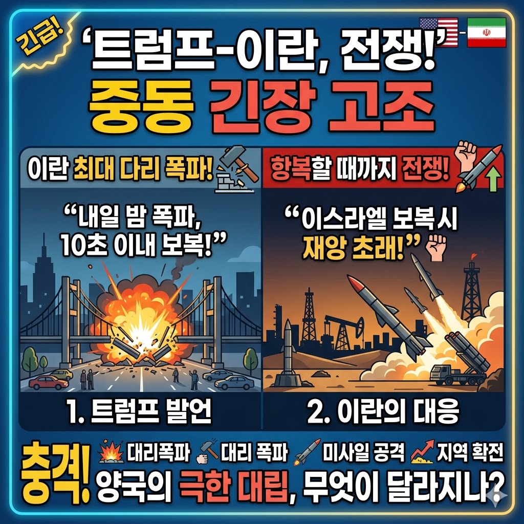 트럼프 &ldquo;이란 최대 다리 폭파&rdquo;&hellip;이란 &ldquo;항복할 때까지