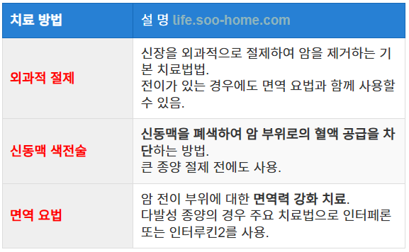 신장암 치료 방법