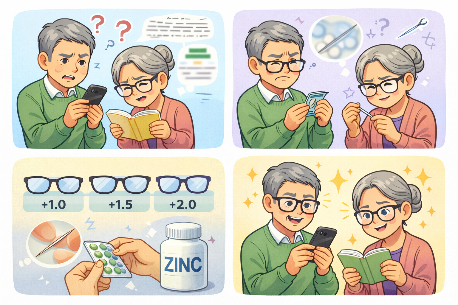 최신 노안 증상과 돋보기 기준 관련 사진