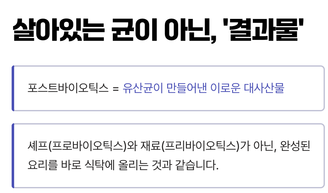 살아있는 균이 아닌, '결과물'