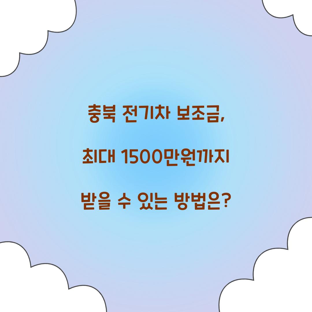충북 전기차 보조금