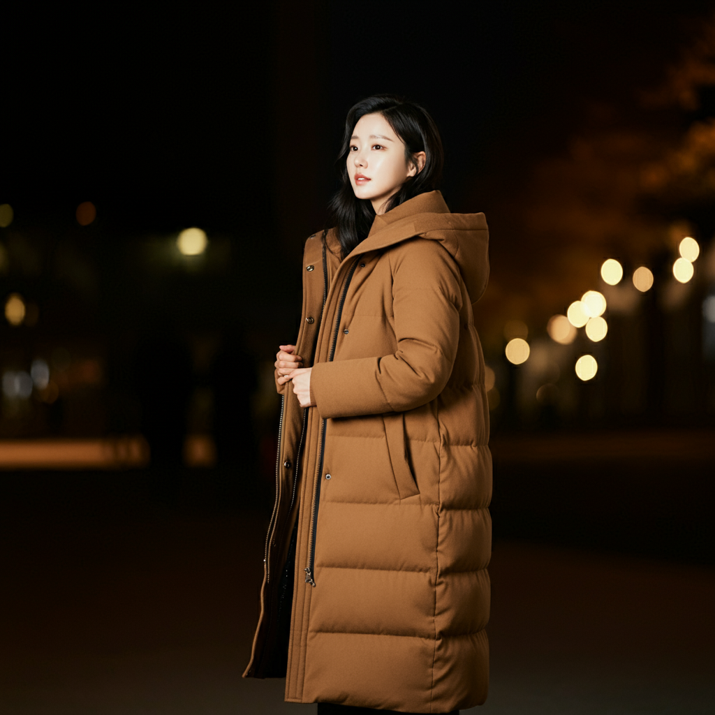 롱패딩을 입은 여성