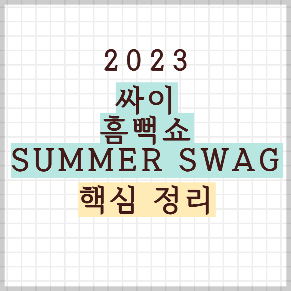 2023 싸이 흠뻑쇼 핵심 정리