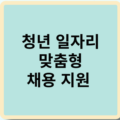 청년 일자리 맞춤형 채용 지원