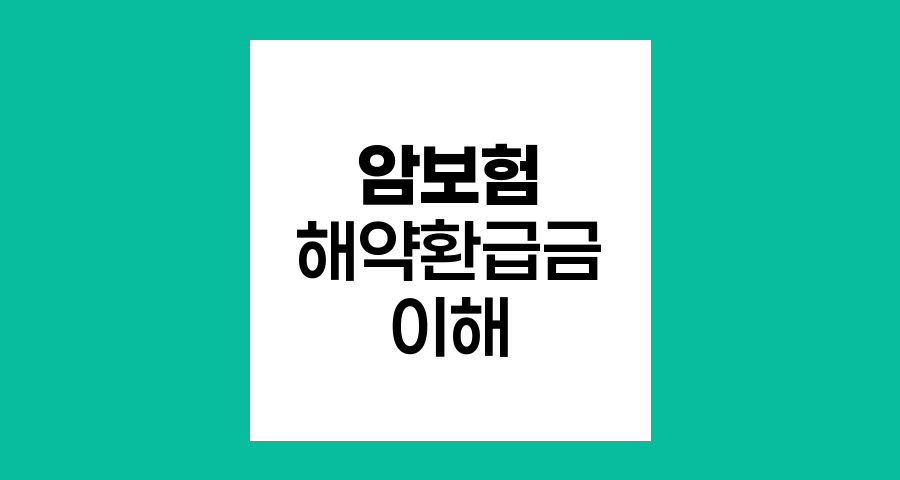 라이나퍼펙트케어암보험(갱신형) 암보험 해약환급금 이해하기
