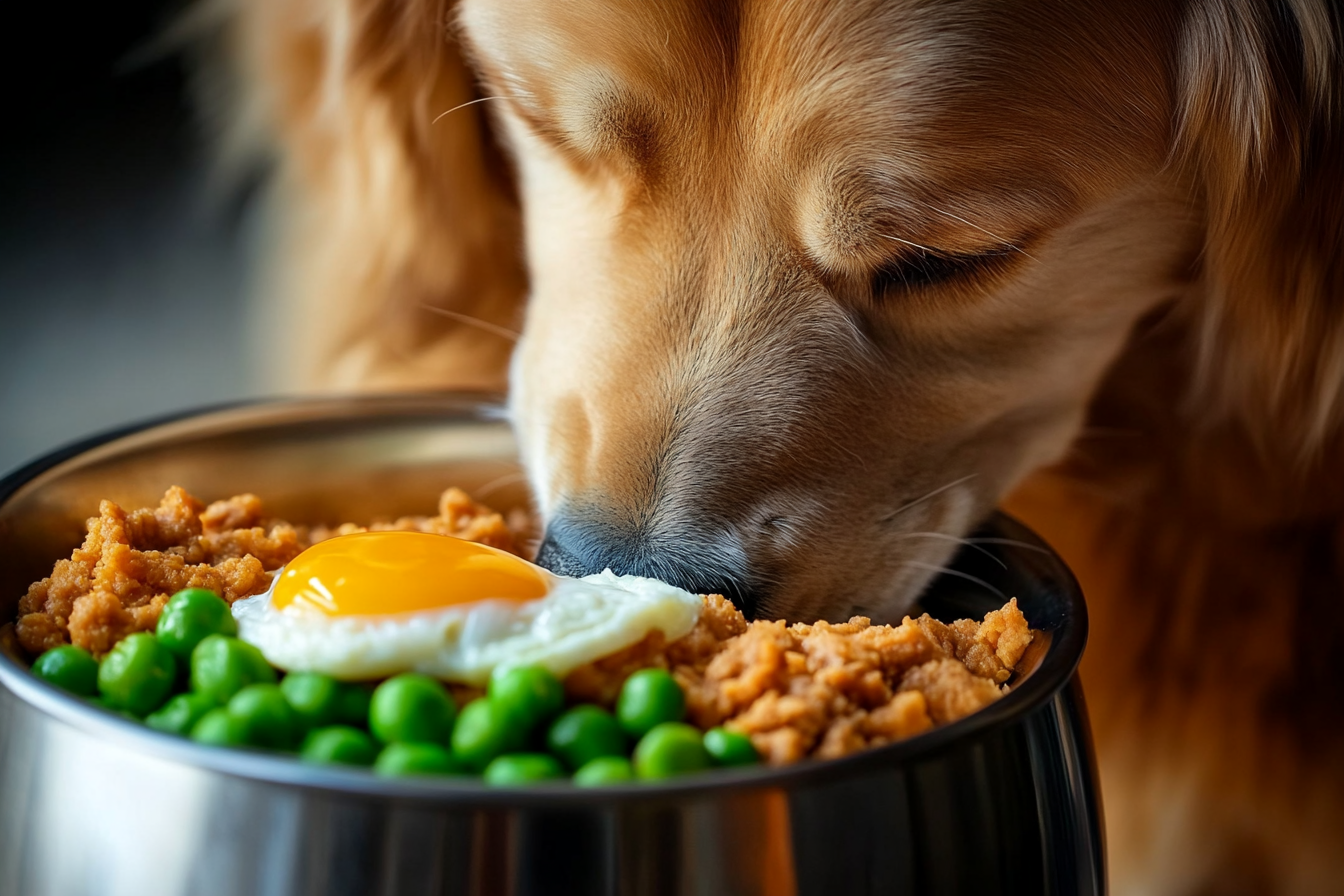 dog's meal & egg