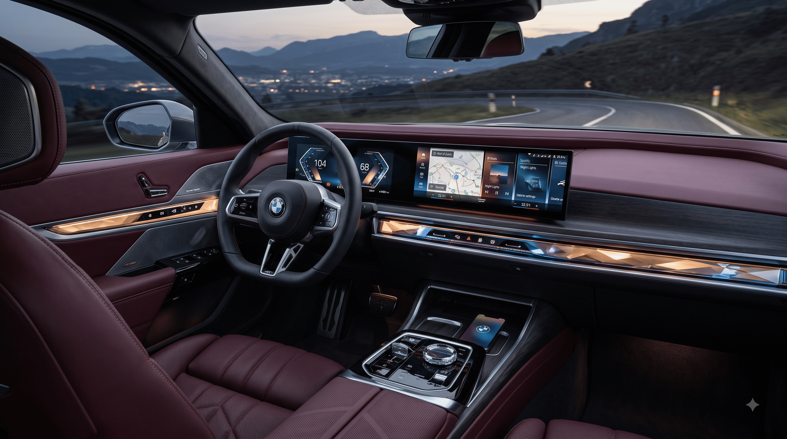 2026 BMW i5 실내 커브드 디스플레이 및 크리스탈 인터랙션 바