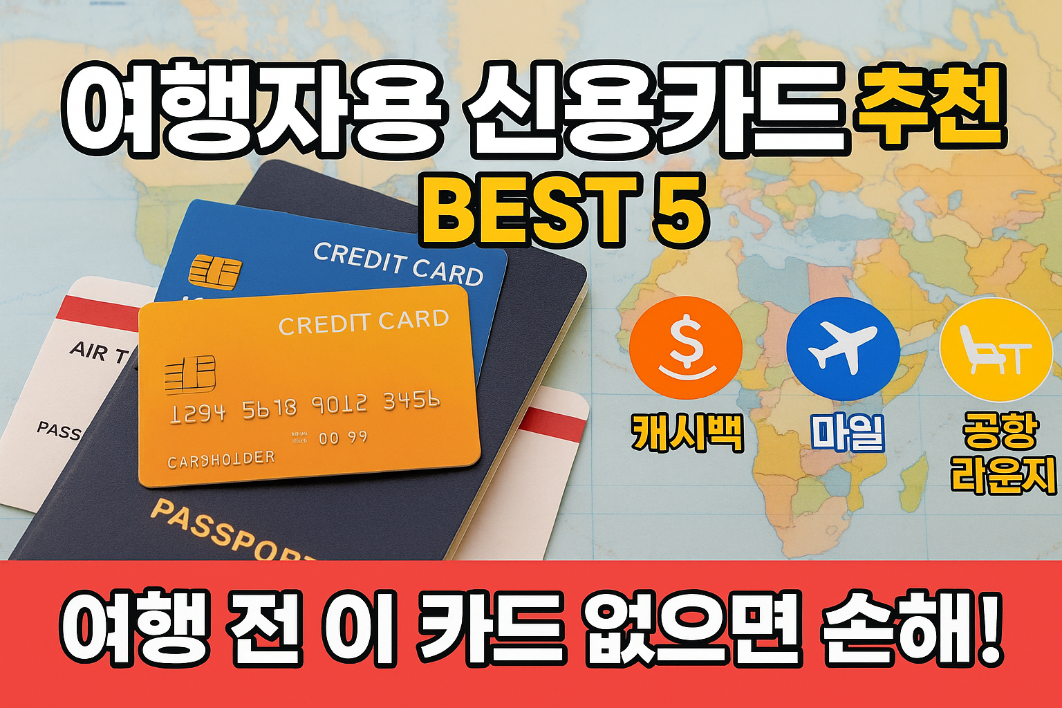 여행자용 신용카드 추천 BEST 5 - 캐시백, 마일, 공항라운지 혜택 총정리 2025 여행자용 신용카드 추천 BEST 5 썸네일