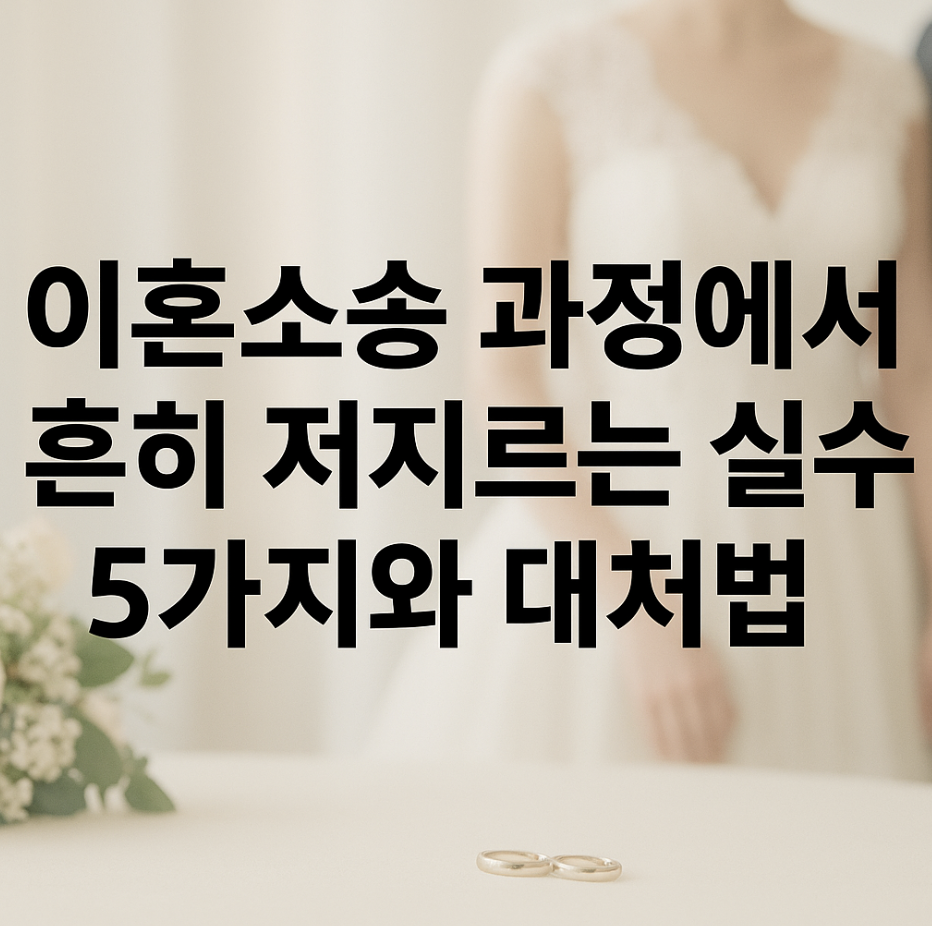 이혼소송 과정에서 흔히 저지르는 실수 5가지와 대처법