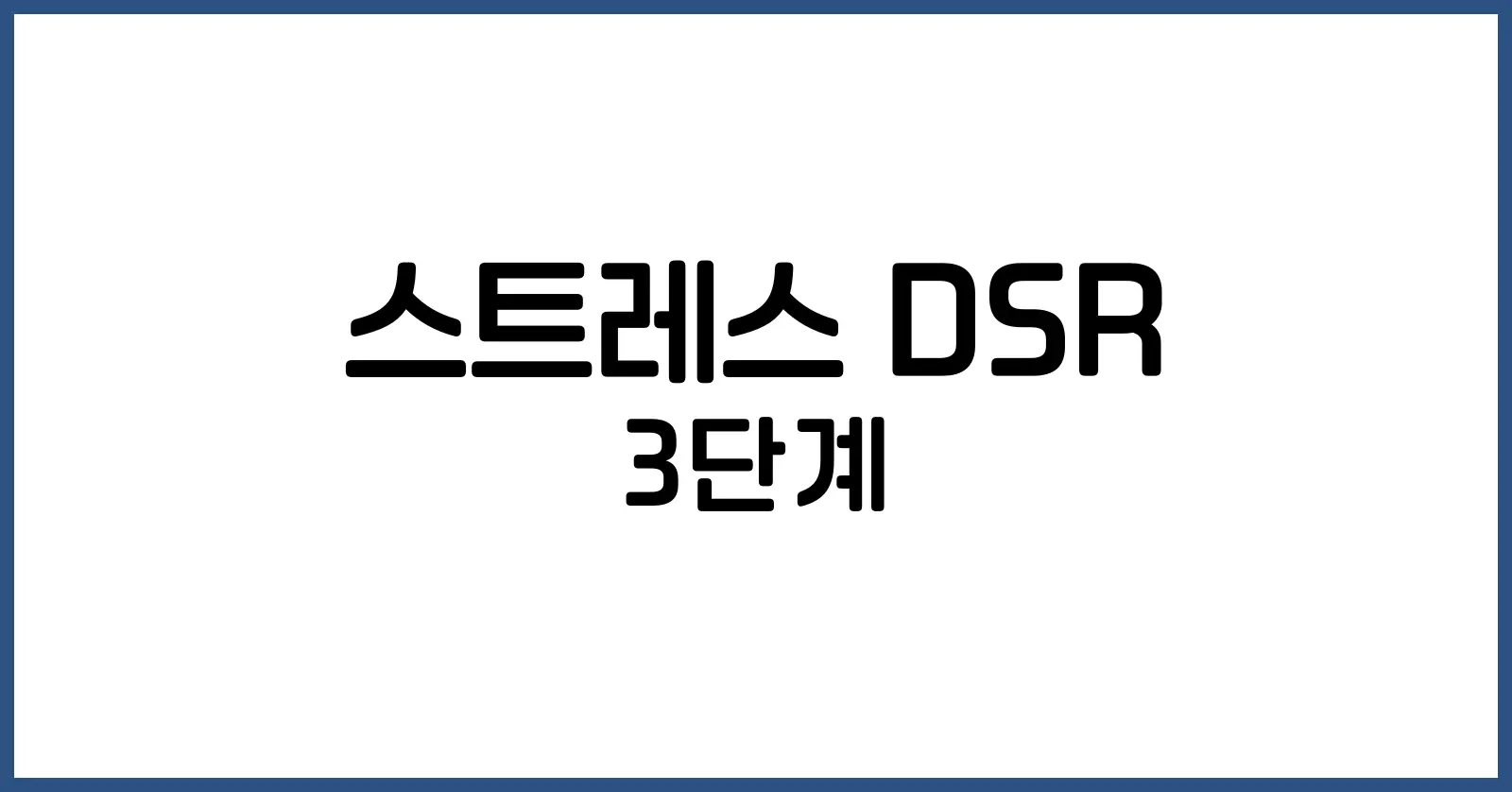 스트레스 DSR 3단계