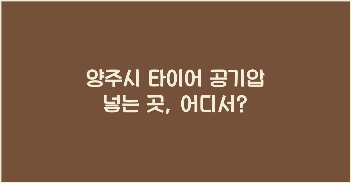 양주시 타이어 공기압 넣는 곳