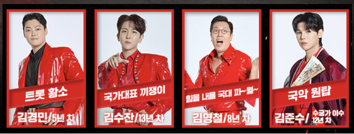 현역가왕2 출연진 김경민 김수잔 김영철 김준수