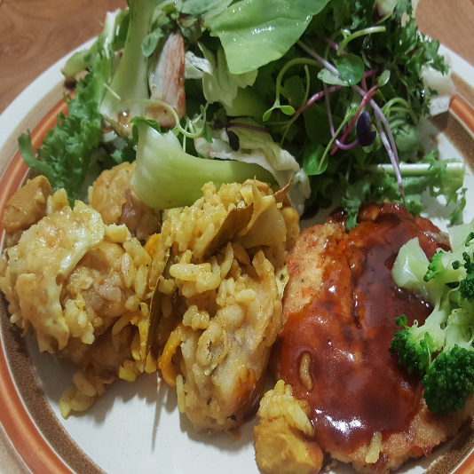 치킨가라아게와두부스테이크