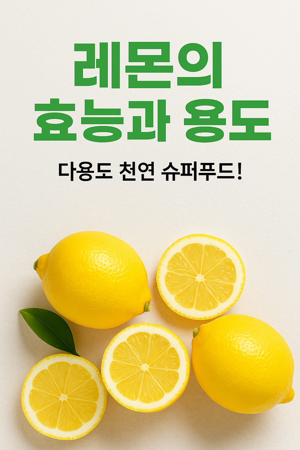 레몬의 효능과 용도 – 다용도 천연 슈퍼푸드! 레몬 이미지와 함께 소개한 건강·피부·청소 활용 썸네일