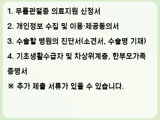 2023 노인 무릎인공관절 수술 지원 신청 서류