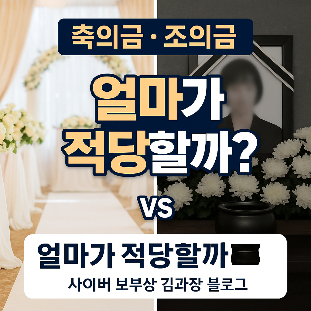 모르면 손해! 결혼식 축의금·장례식 조의금 '욕 안 먹는' 국룰 총정리 (관계별·상황별 완벽 가이드)