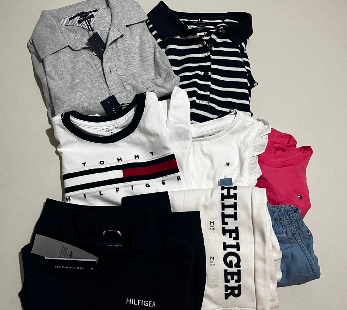타미힐피거 구매한 옷, 여성원피스, 남성티, 아이 옷, 치마