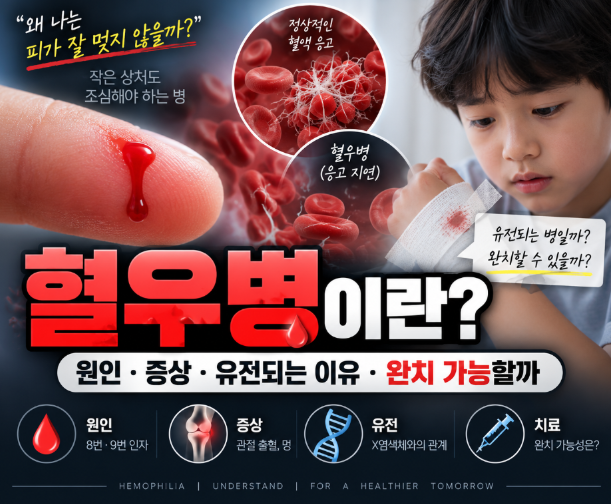 혈우병이란|원인·증상·유전되는 이유·완치 가능할까