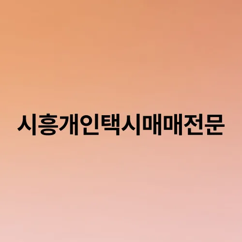 시흥개인택시매매전문